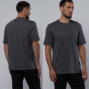 Brunello Cucinelli Men's Gray Silk Cotton Short Sleeve T Shirt Tee Top M